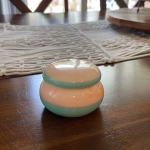 Small aqua orange resin ring box